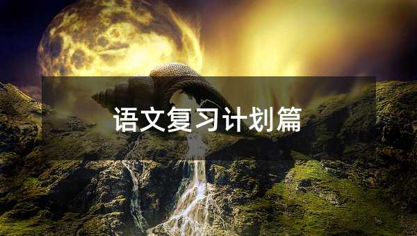语文复习计划篇