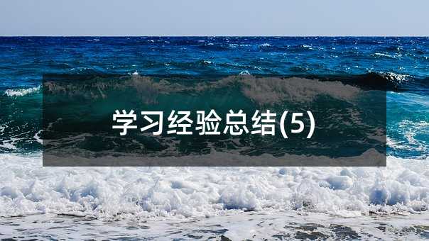 ѧϰ�����ܽ�(5)